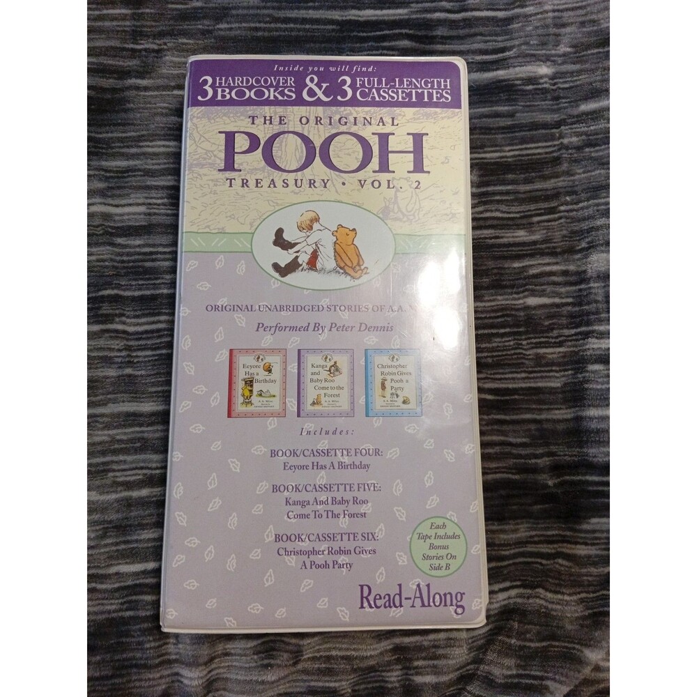 VTG-The Original Pooh Treasury-Volume 2-3 Cassettes-3 Books-Milne-Peter Dennis
